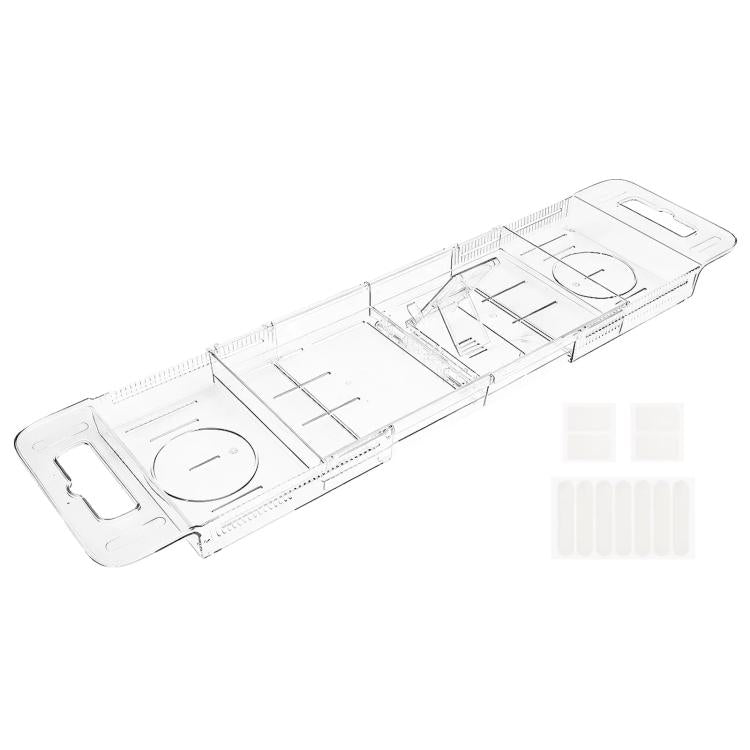 Extendable Foldable Bathtub Shelf Bathroom Storage Shelf - Transparent