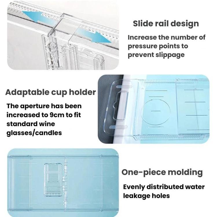Extendable Foldable Bathtub Shelf Bathroom Storage Shelf - Transparent