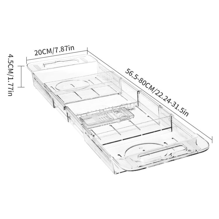 Extendable Foldable Bathtub Shelf Bathroom Storage Shelf - Transparent