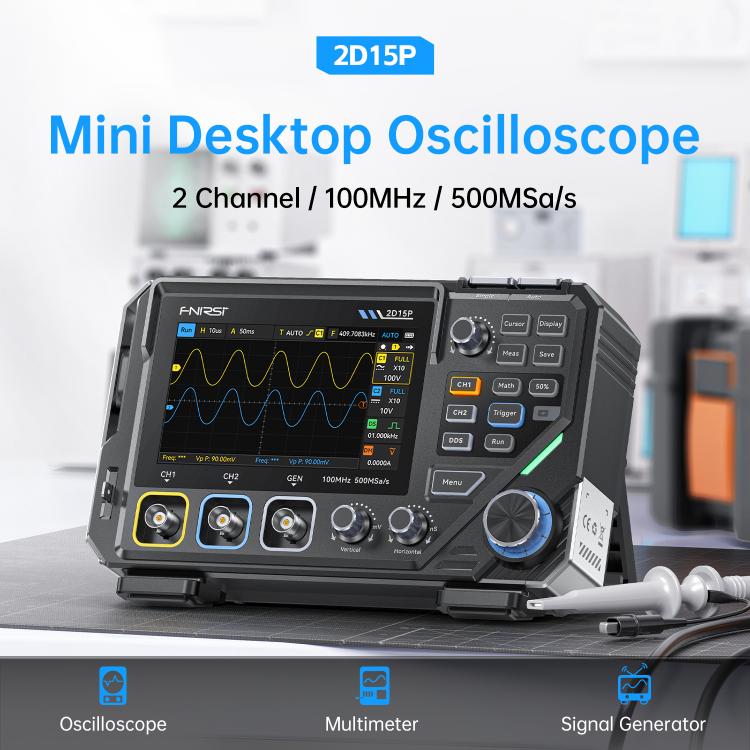 FNIRSI 3 In 1 Digit Digital Oscilloscope 4.5 Multimeter Signal Generator - English