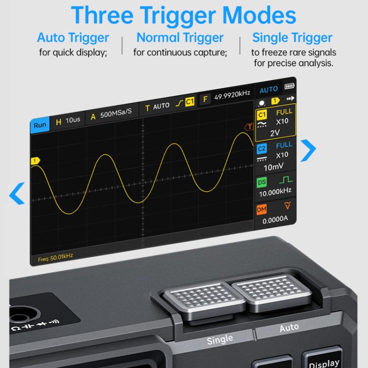 FNIRSI 3 In 1 Digit Digital Oscilloscope 4.5 Multimeter Signal Generator - English