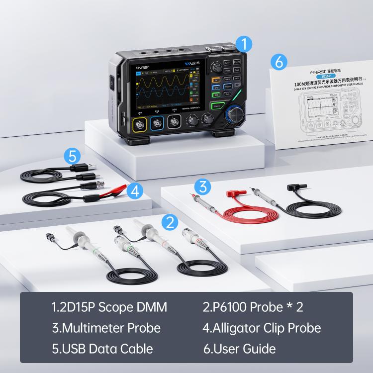 FNIRSI 3 In 1 Digit Digital Oscilloscope 4.5 Multimeter Signal Generator - English
