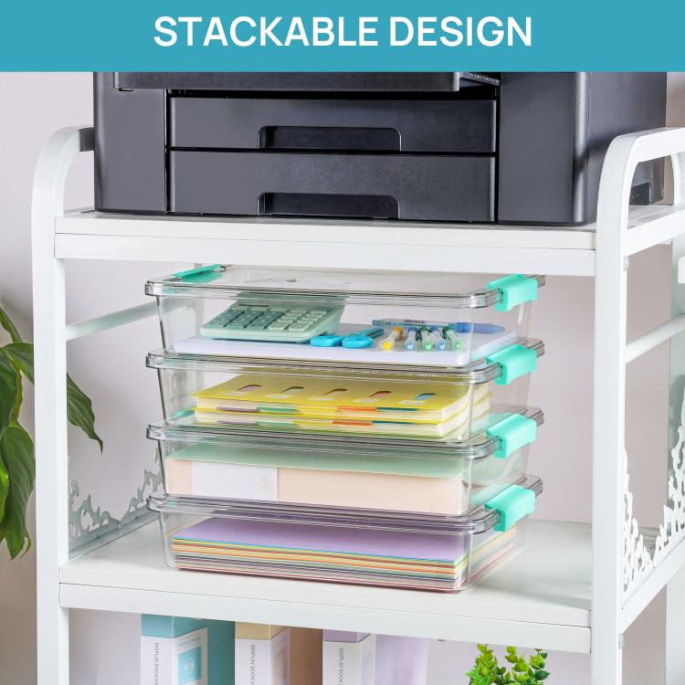 Single Transparent Stackable Storage Boxes With Lids Dustproof Plastic Toy Sorting Organizers