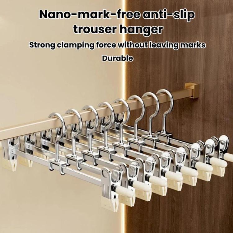 10pcs Household Non?Mark Anti?Slip Pants Hanger Rust?Proof Hanger For Skirts Pants & Socks