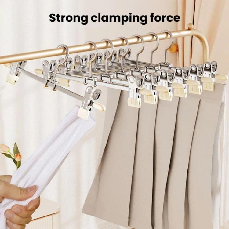 10pcs Household Non?Mark Anti?Slip Pants Hanger Rust?Proof Hanger For Skirts Pants & Socks
