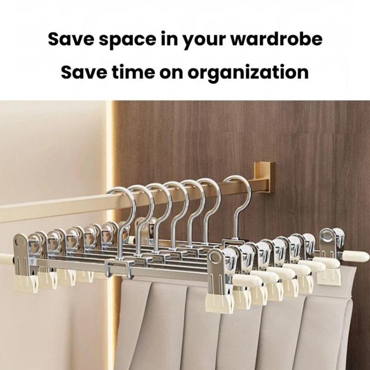 10pcs Household Non?Mark Anti?Slip Pants Hanger Rust?Proof Hanger For Skirts Pants & Socks