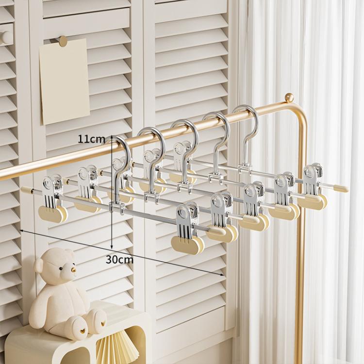 10pcs Household Non?Mark Anti?Slip Pants Hanger Rust?Proof Hanger For Skirts Pants & Socks
