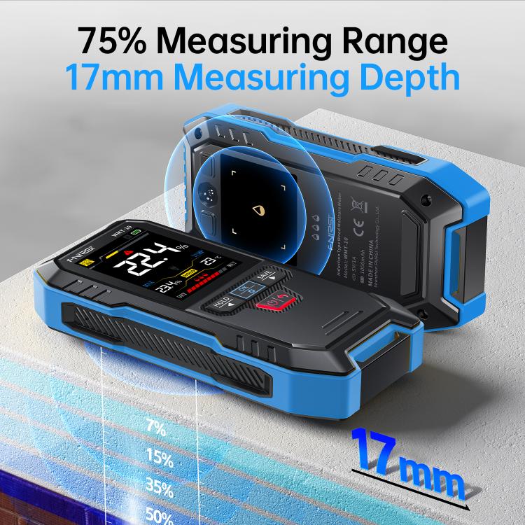 FNIRSI Wood Panel Moisture Tester Wall Surface Humidity Detector - Blue