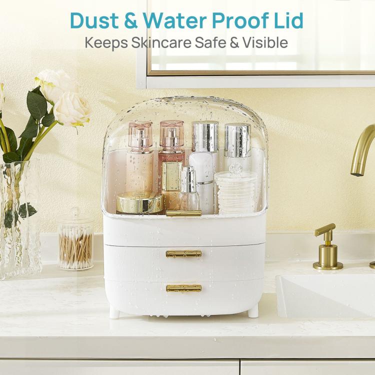 With Lid Three-Tier Cosmetic Storage Box Desktop Drawer Organizer