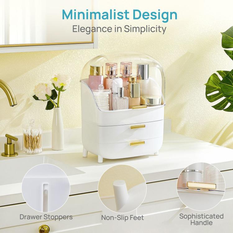 No Lid Three-Tier Cosmetic Storage Box Desktop Drawer Organizer