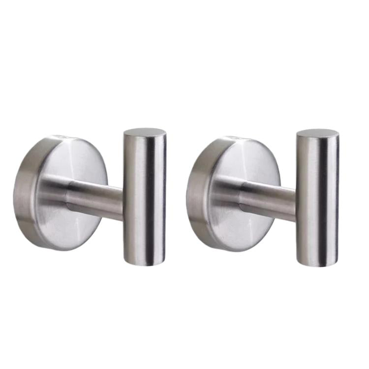 2pcs Stainless Steel Single Hook Wall Mounted Coat Hook For Bathroom, Kitchen, Entryway Drilling Primary Color