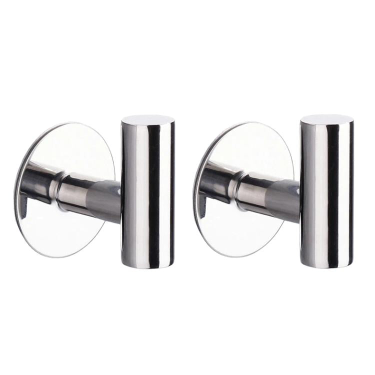 2pcs Stainless Steel Single Hook Wall Mounted Coat Hook For Bathroom, Kitchen, Entryway Adhesive Bright Color