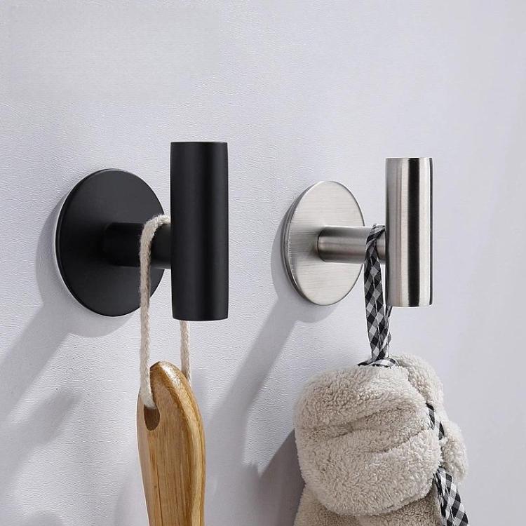 2pcs Stainless Steel Single Hook Wall Mounted Coat Hook For Bathroom, Kitchen, Entryway Drilling Primary Color