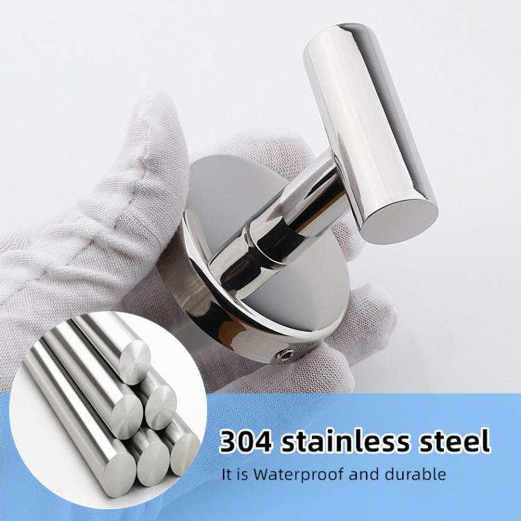 2pcs Stainless Steel Single Hook Wall Mounted Coat Hook For Bathroom, Kitchen, Entryway Drilling Primary Color