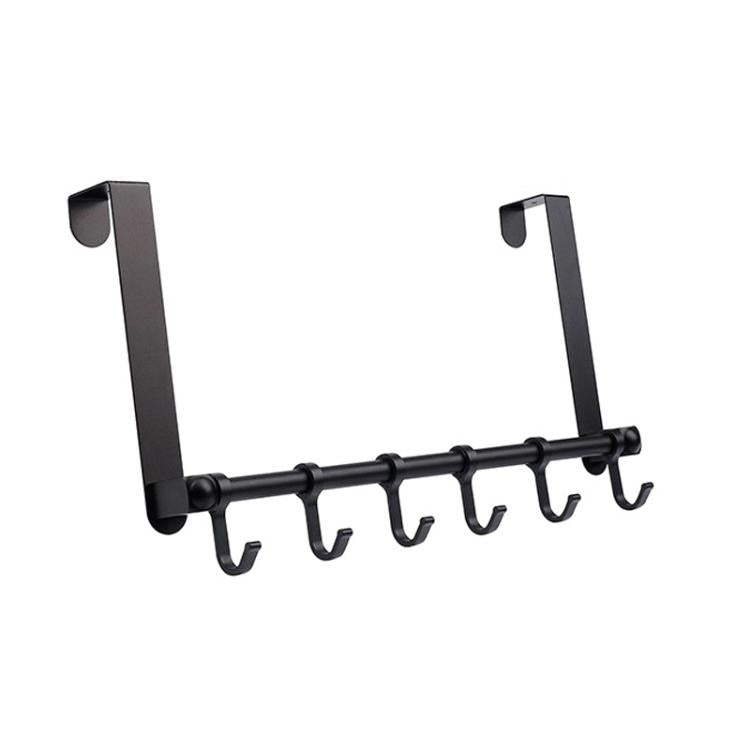 Removable Metal Over-the-Door Hooks, 5-Hook No Drill Coat Rack for Bedroom, Bathroom