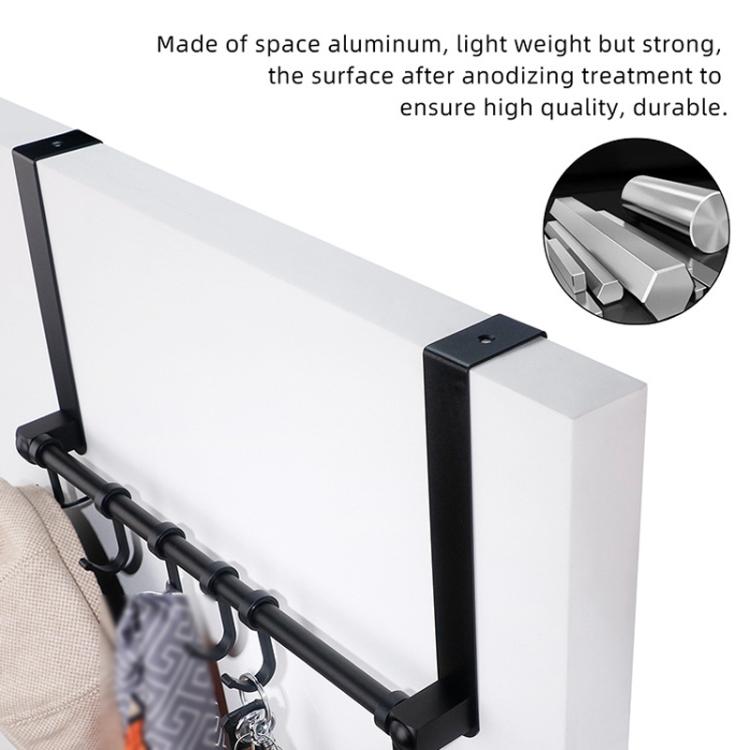 Removable Metal Over-the-Door Hooks, 5-Hook No Drill Coat Rack for Bedroom, Bathroom