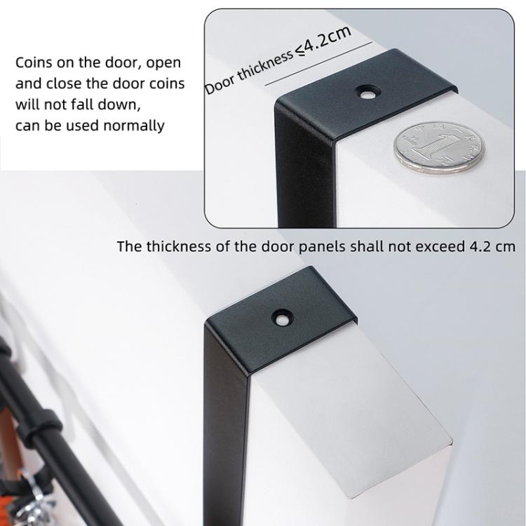Removable Metal Over-the-Door Hooks, 5-Hook No Drill Coat Rack for Bedroom, Bathroom