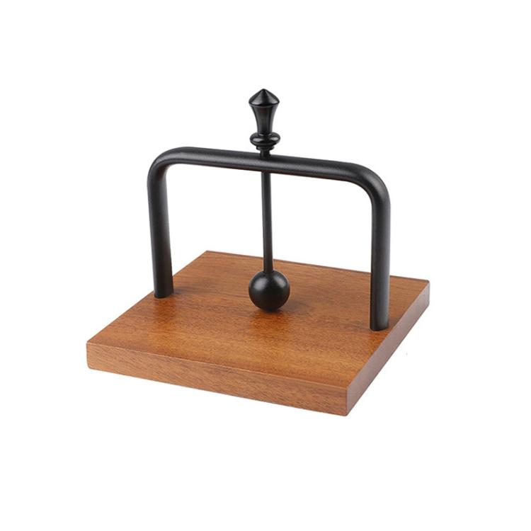 Wooden Napkin Holder Standing Tissue Paper Dispenser for Restaurant, Cafe, Kitchen Round Black