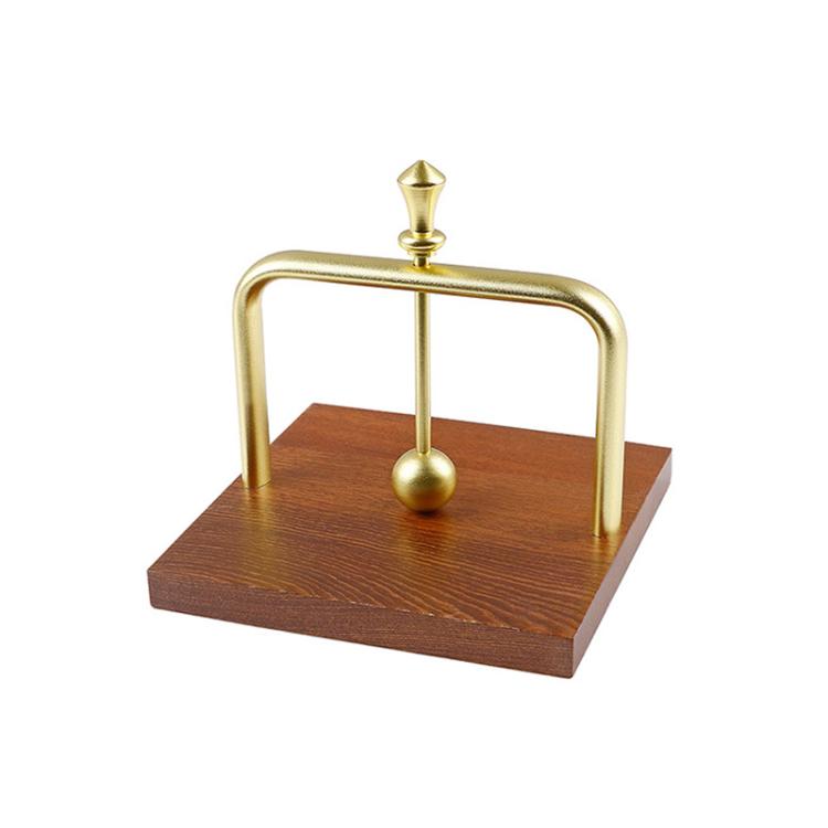 Wooden Napkin Holder Standing Tissue Paper Dispenser for Restaurant, Cafe, Kitchen Round Gold