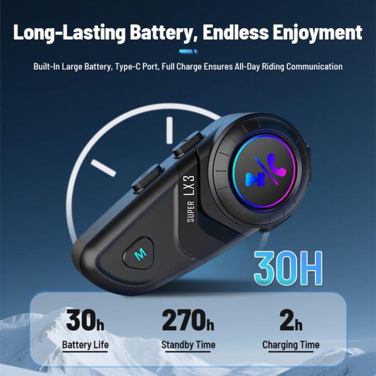 Motorcycle Helmet Waterproof Wireless Bluetooth Earphone - LX3