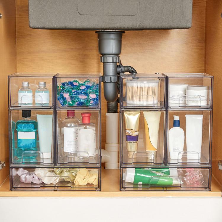 Wide+2 Tall+2 Small Perfume Storage Rack Desktop Dust-Proof Cosmetic Organizer