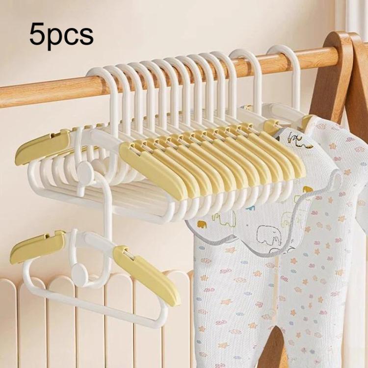 5pcs Kids Retractable Anti?Slip Hanger Stackable Non?Mark Clothes Hanger