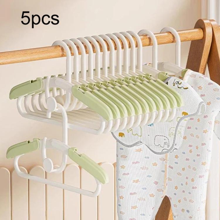 5pcs Kids Retractable Anti?Slip Hanger Stackable Non?Mark Clothes Hanger
