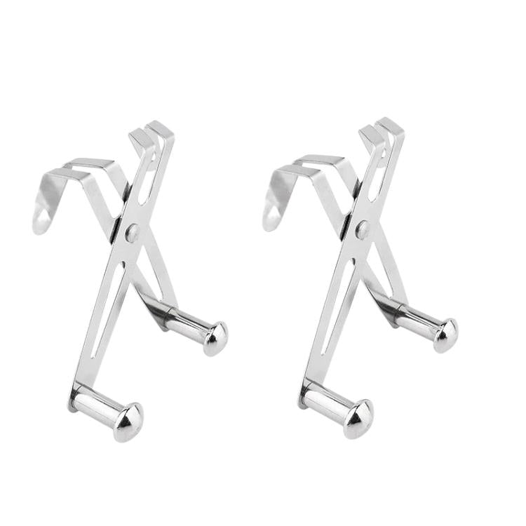 2pcs /Pack Frameless Shower Glass Door Hook Stainless Steel Towel Hanger for Bathroom and Shower Room T3-2 Silver