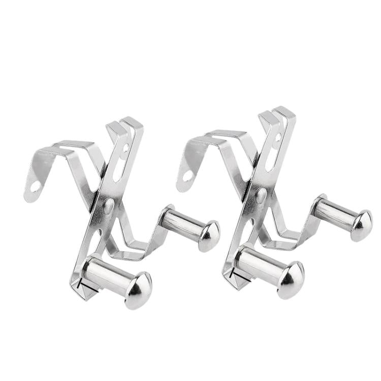 2pcs /Pack Frameless Shower Glass Door Hook Stainless Steel Towel Hanger for Bathroom and Shower Room T3-3 Silver