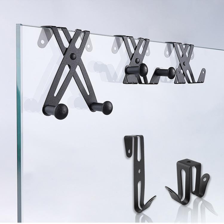 2pcs /Pack Frameless Shower Glass Door Hook Stainless Steel Towel Hanger for Bathroom and Shower Room T3-2 Silver