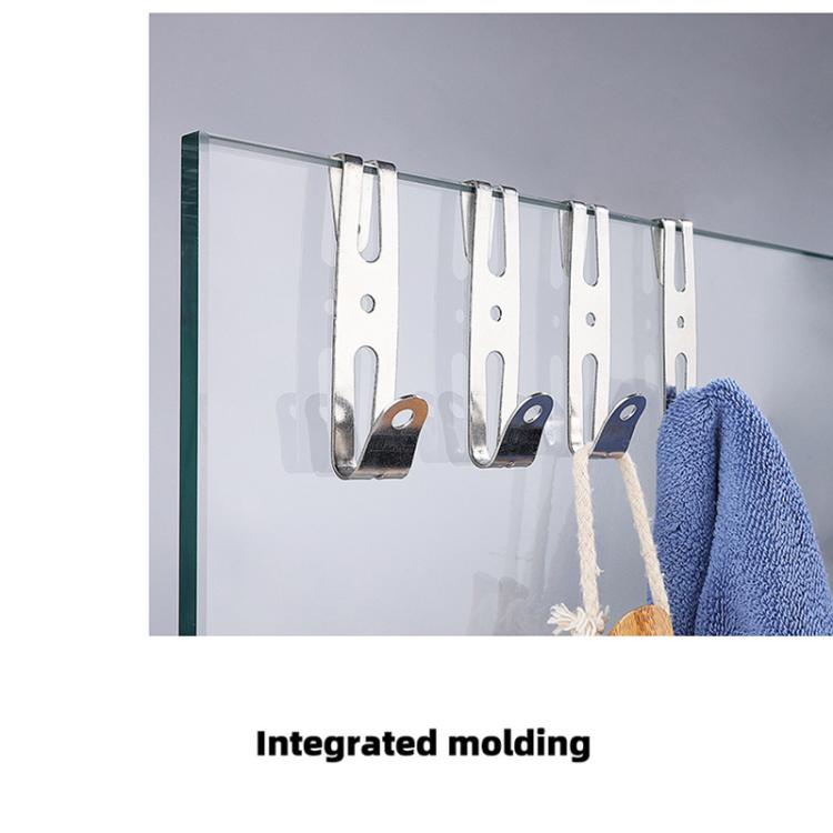 2pcs /Pack Frameless Shower Glass Door Hook Stainless Steel Towel Hanger for Bathroom and Shower Room T3-3 Black
