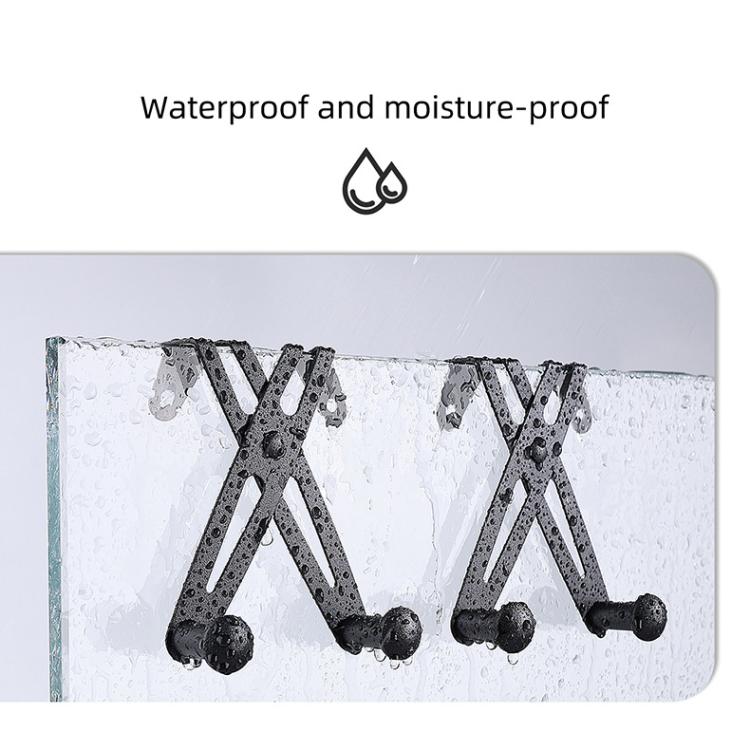 2pcs /Pack Frameless Shower Glass Door Hook Stainless Steel Towel Hanger for Bathroom and Shower Room T3-3 Silver