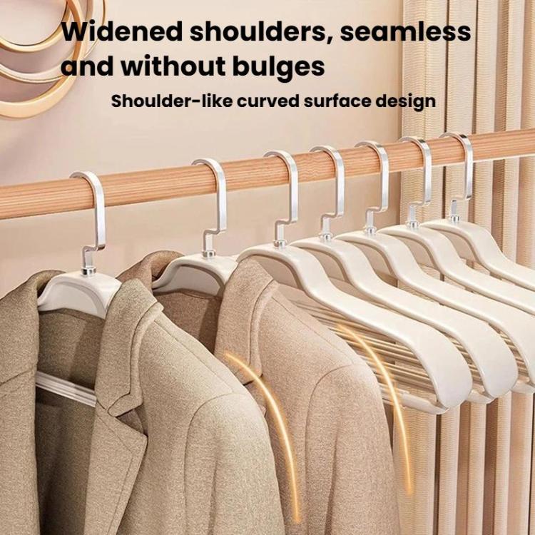 5pcs Household Wide-Shoulder Non-Mark Anti-Bump Hanger Non-Slip Coat Hanger, Style: Woman White
