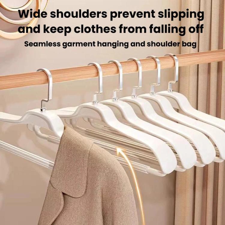 5pcs Household Wide-Shoulder Non-Mark Anti-Bump Hanger Non-Slip Coat Hanger, Style: Man White