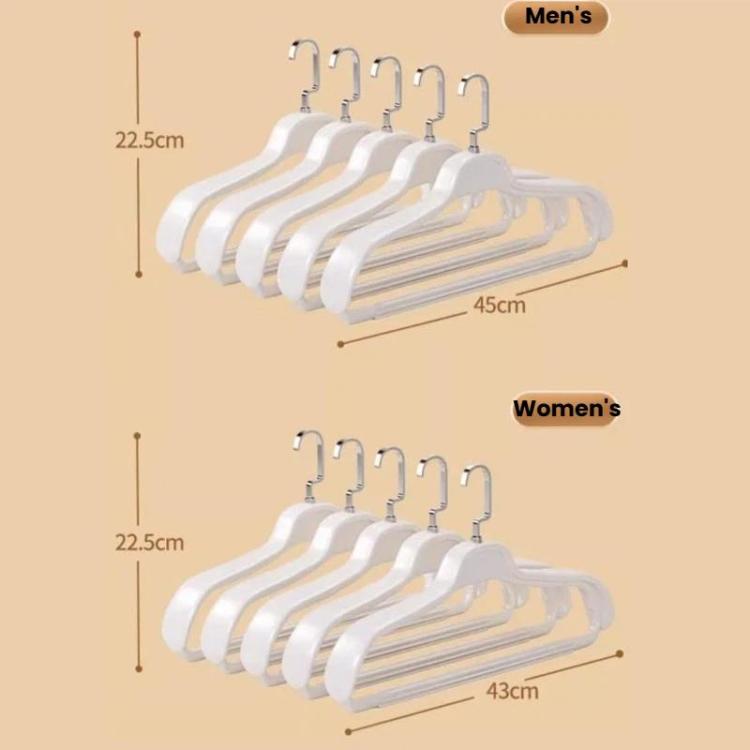 5pcs Household Wide-Shoulder Non-Mark Anti-Bump Hanger Non-Slip Coat Hanger, Style: Man Grey