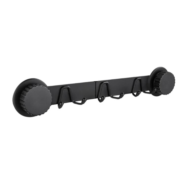 Suction Cup Hooks Stainless Steel Multi-Hook Rack For Kitchen, Bathroom, Style: Double 6-hook Black