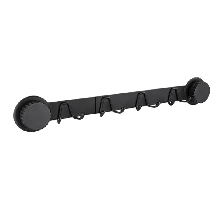 Suction Cup Hooks Stainless Steel Multi-Hook Rack For Kitchen, Bathroom, Style: Double 8-hook Black