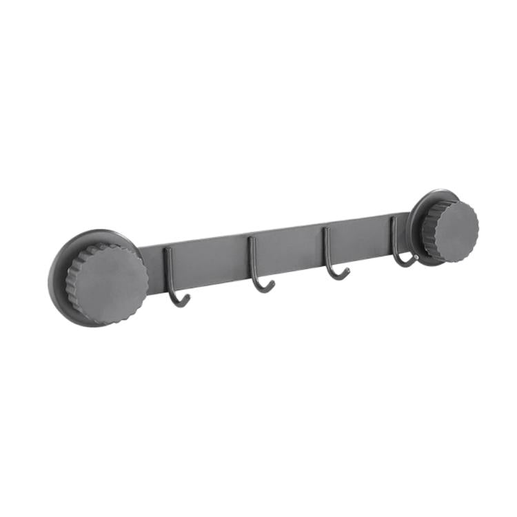 Suction Cup Hooks Stainless Steel Multi-Hook Rack For Kitchen, Bathroom, Style: Single 4-hook Gray