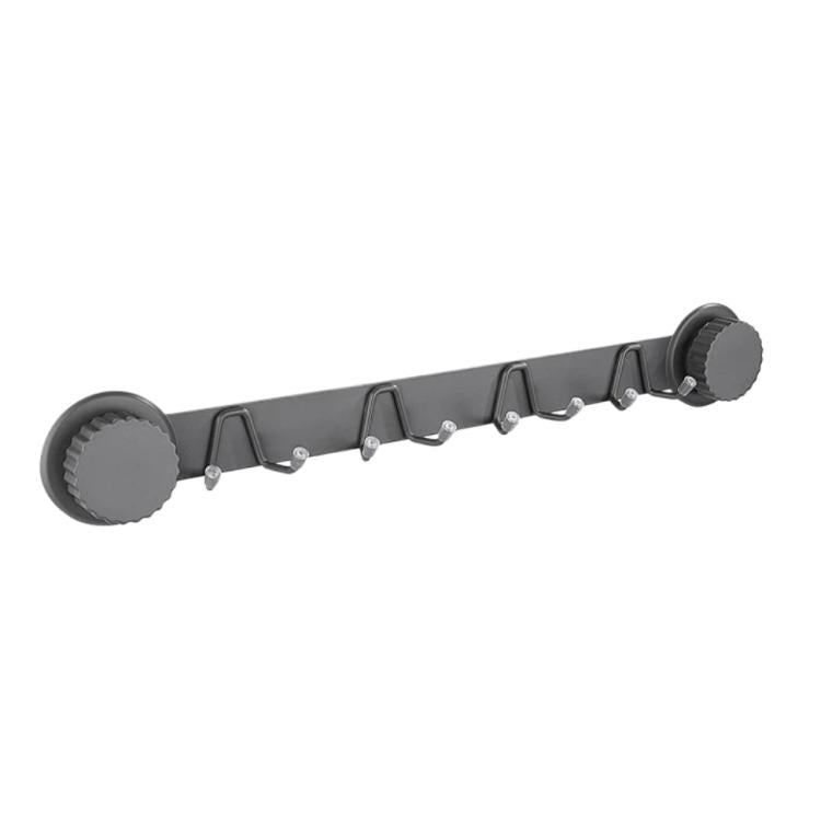Suction Cup Hooks Stainless Steel Multi-Hook Rack For Kitchen, Bathroom, Style: Double 8-hook Gray
