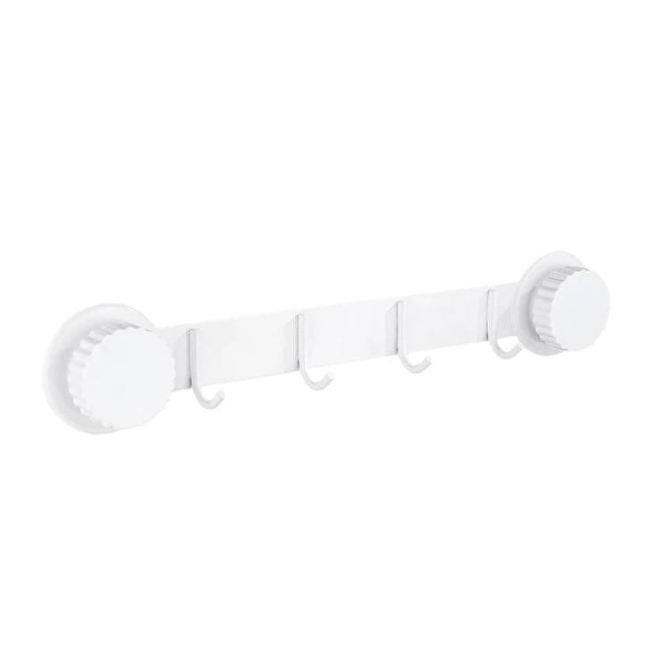 Suction Cup Hooks Stainless Steel Multi-Hook Rack For Kitchen, Bathroom, Style: Single 4-hook White