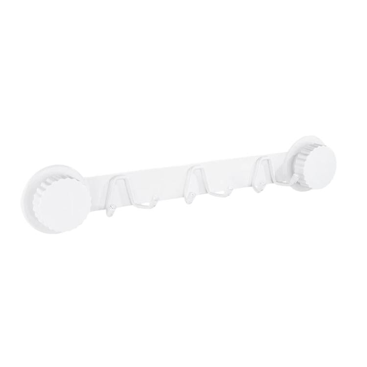 Suction Cup Hooks Stainless Steel Multi-Hook Rack For Kitchen, Bathroom, Style: Double 6-hook White