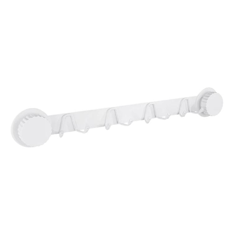 Suction Cup Hooks Stainless Steel Multi-Hook Rack For Kitchen, Bathroom, Style: Double 8-hook White