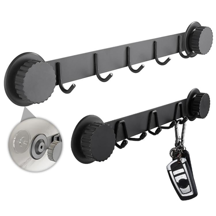 Suction Cup Hooks Stainless Steel Multi-Hook Rack For Kitchen, Bathroom, Style: Double 6-hook White