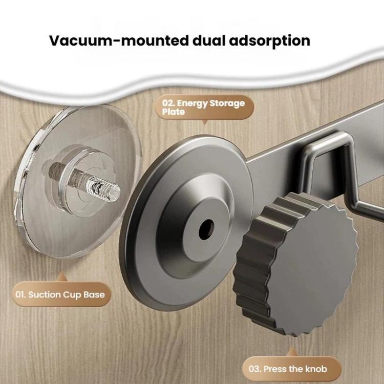Suction Cup Hooks Stainless Steel Multi-Hook Rack For Kitchen, Bathroom, Style: Single 5-hook White