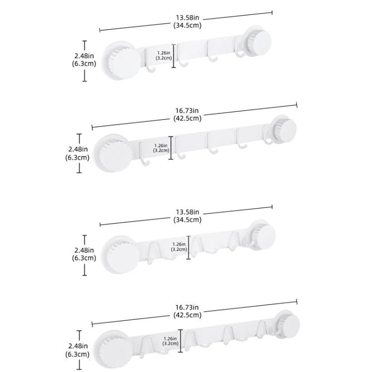 Suction Cup Hooks Stainless Steel Multi-Hook Rack For Kitchen, Bathroom, Style: Single 4-hook White