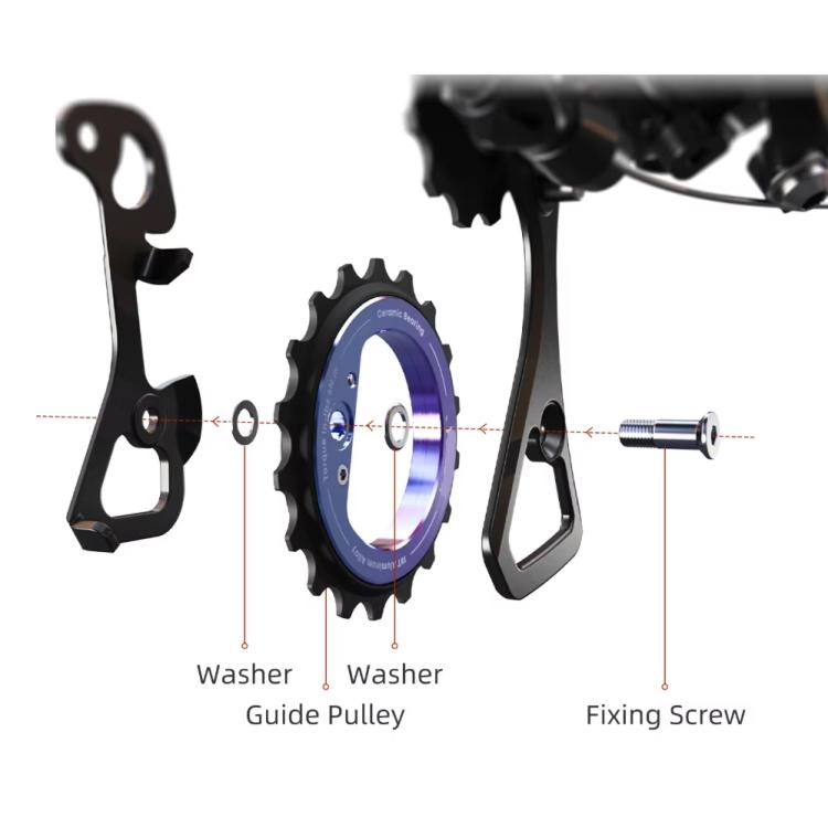 CYCLAMI CYC-18T Hollow Eccentric Rear Derailleur Pulley 18T Ceramic Bearing DIY Bike Parts