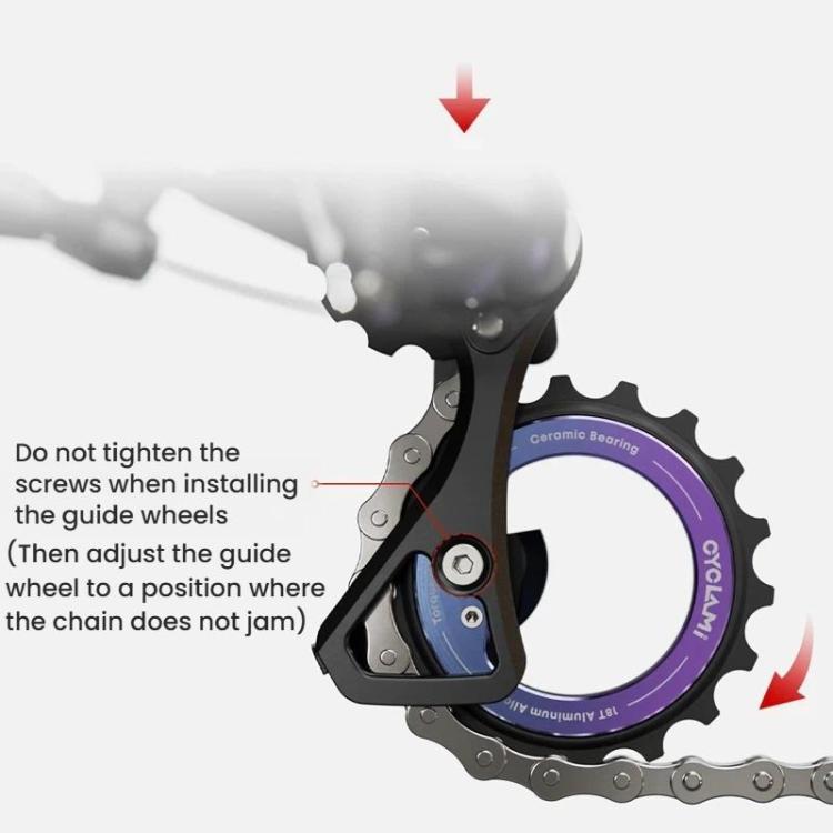 CYCLAMI CYC-18T Hollow Eccentric Rear Derailleur Pulley 18T Ceramic Bearing DIY Bike Parts