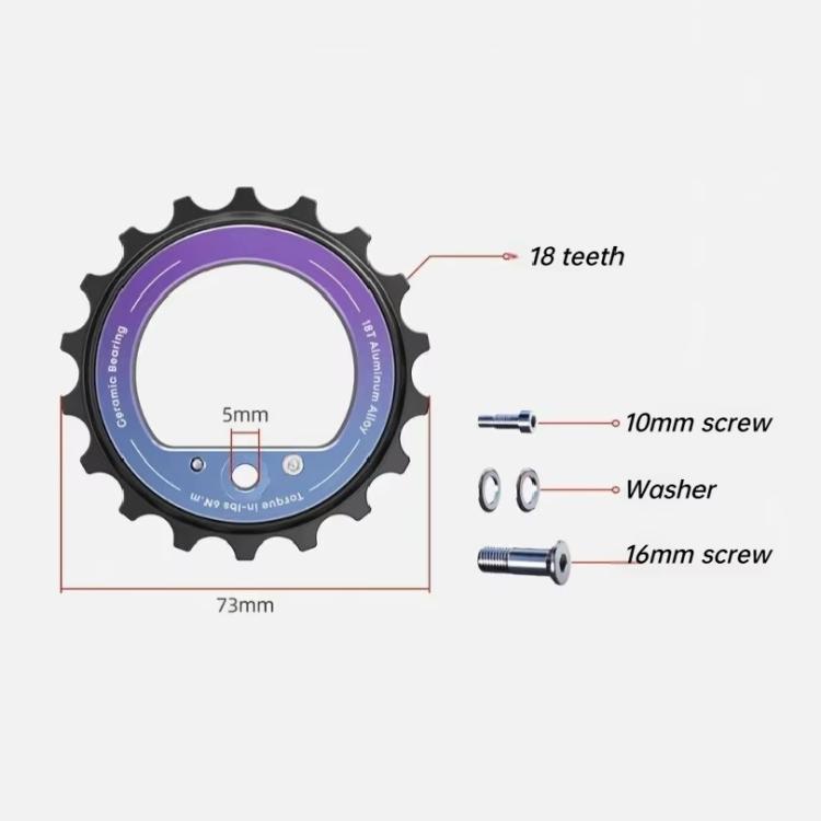 CYCLAMI CYC-18T Hollow Eccentric Rear Derailleur Pulley 18T Ceramic Bearing DIY Bike Parts
