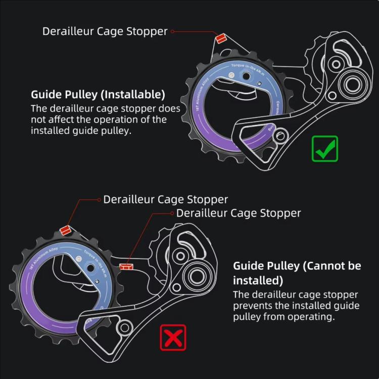 CYCLAMI CYC-18T Hollow Eccentric Rear Derailleur Pulley 18T Ceramic Bearing DIY Bike Parts