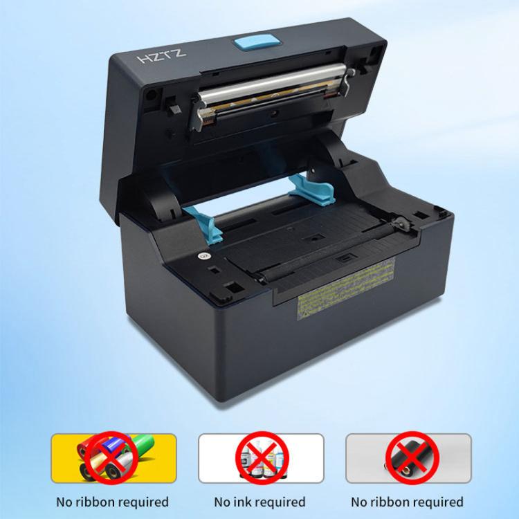 HZTZ  9220-USB+LAN 4-Inch High-Speed Thermal Label Printer with Dedicated Paper Stand, US Plug Black